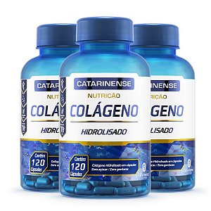 Kit 3 Colágeno Hidrolisado Catarinense Pharma 120 cápsulas