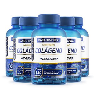 Kit 5 Colágeno Hidrolisado Catarinense Pharma 120 cápsulas