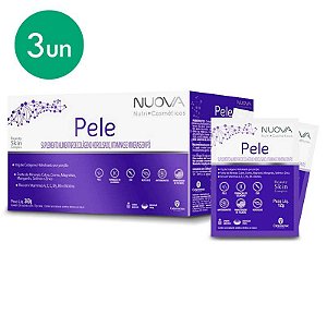 Kit 3 Nuova Pele Colágeno Hidrolisado Catarinense Abacaxi