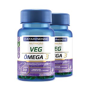 Kit 2 Ômega 3 VEG Microalgas Vegetal Catarinense 30 cápsulas