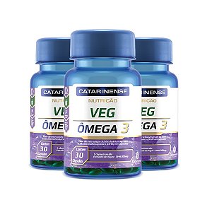 Kit 3 Ômega 3 VEG Microalgas Vegetal Catarinense 30 cápsulas