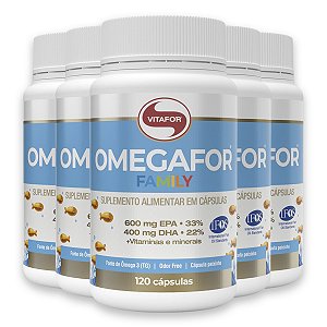 Kit 5 Omegafor Family Ômega 3 Vitafor 120 Cápsulas