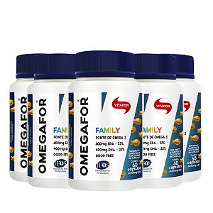 Kit 5 Ômegafor Family Ômega 3 Vitafor 60 cápsulas