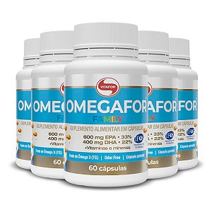 Kit 5 Ômegafor Family Ômega 3 Vitafor 60 cápsulas