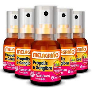 Kit 5 Melagrião Spray Própolis Spray 30ml Catarinense Tutti Frutti