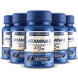 Kit 5 Vitamina E 400mg Catarinense 30 cápsulas