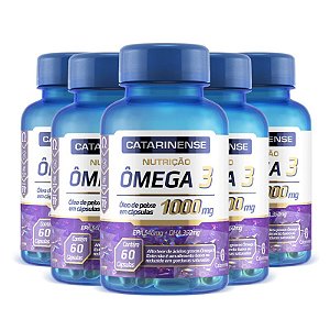 Kit 5 Ômega 3 EPA 540mg DHA 360mg Catarinense 60 cápsulas