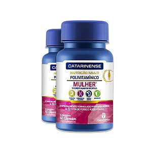 Kit 2 Polivitamínico Mulher Catarinense 60 cápsulas