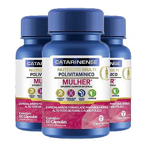 Kit 3 Polivitamínico Mulher Catarinense 60 cápsulas