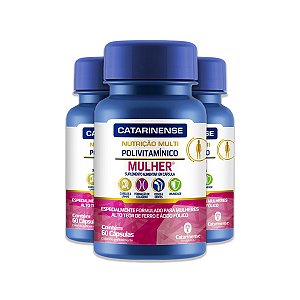 Kit 3 Polivitamínico Mulher Catarinense 60 cápsulas