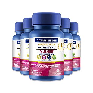 Kit 5 Polivitamínico Mulher Catarinense 60 cápsulas