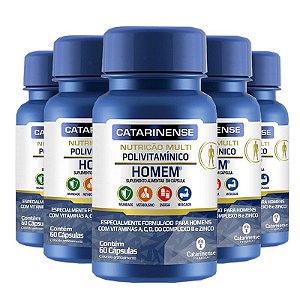 Kit 5 Polivitamínico Homem Catarinense 60 cápsulas