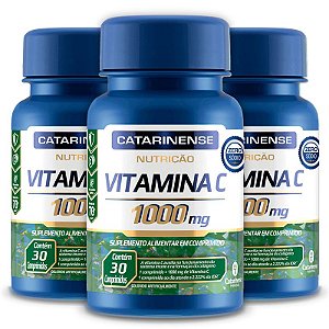 Kit 3 Vitamina C 1000mg Catarinense Pharma 30 Cápsulas