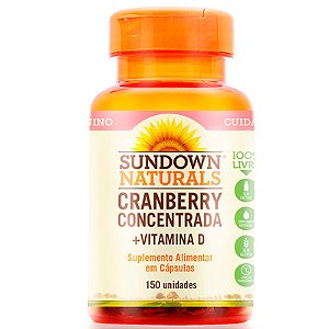 Cranberry Concentrada + Vitamina D Sundown 150 cápsulas