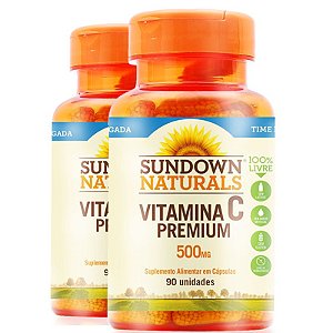 Kit 2 Vitamina C Premium 500mg Sundown 90 comprimidos