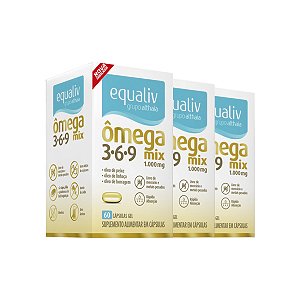 Kit 3 Ômega 3 Mix 3-6-9 1000mg Equaliv 60 cápsulas