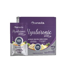 Hyaluronic Ácido Hialurônico + Verisol Sanavita 30 Sachês Tangerina com Abacaxi