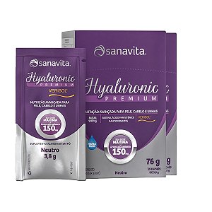 Kit 2 Hyaluronic Premium Ácido Hialurônico + Verisol Sanavita 20 Sachês Neutro
