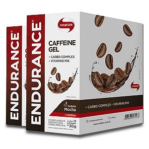 Kit 2 Endurance Caffeine Gel Vitafor Caixa 12 sachês Mocha