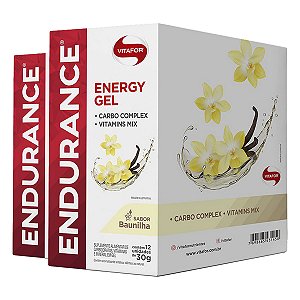 Kit 2 Endurance Energy Gel Vitafor Caixa 12 sachês Baunilha