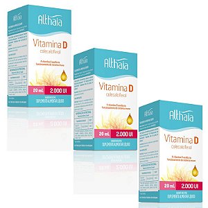 Kit 3 Vitamina D 2000ui Colecalciferol Althaia 20ml em Gotas