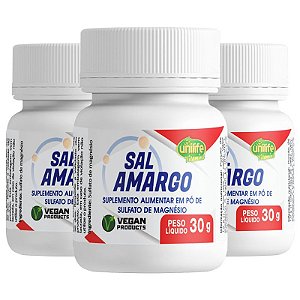 Kit 3 Sal Amargo Sulfato de Magnésio Unilife 30g