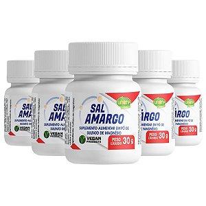 Kit 5 Sal Amargo Sulfato de Magnésio Unilife 30g