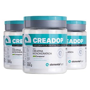 Kit 3 Creadop Creapuro Creatina Monohidratada Elemento Puro 300g