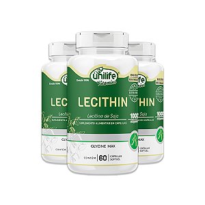 Kit 3 Lecitina de Soja Unilife 60 Cápsulas