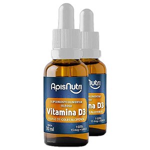 Kit 2 Vitamina D3 em Gotas Apisnutri 30ml 