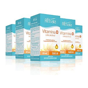 Kit 5 Vitamina D3 Colecalciferol 500ui Althaia 20 ml