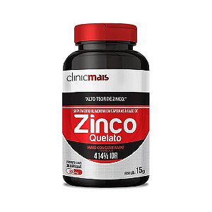 Zinco Quelato 500mg Clinic Mais 30 cápsulas