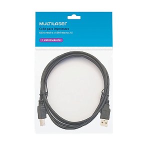 Cabo USB 2.0 A x B para Impressora WI027 Multilaser 1,8m