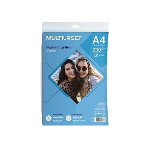 Papel Fotográfico Matte A4 230g PE046 Multilaser 20 Folhas