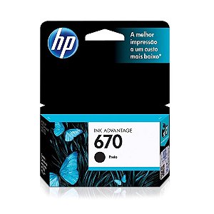 Cartucho HP 4625 | 5525 | CZ117AB | HP 670 Preto Original 7,5ml