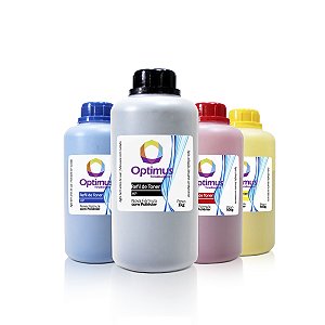 Kit de Refil de Pó de Toner HP W2110A | 206A LaserJet Optimus Preto 1kg + Coloridos 500g