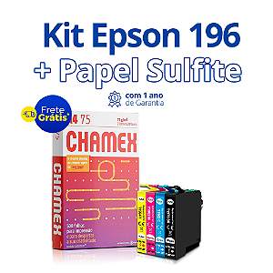 Kit de Cartucho Epson 197 e 196 Compatível + Papel Sulfite
