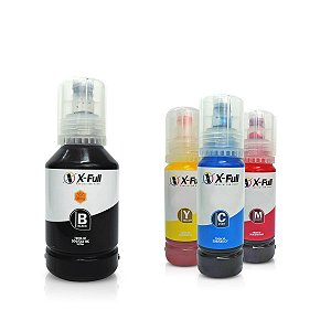 Kit de Tinta Epson 504 | T504120 Preta Pigmentada + Coloridas Corantes X-Full 70ml