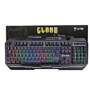 Teclado Gamer USB Led Rainbow CL-TM8153 Preto Clanm