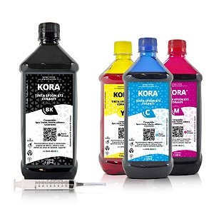 Kit de 4 Tintas Epson 504 | T504120 Preta + Coloridas Corantes Kora 1 litro
