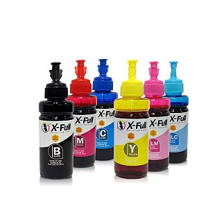 Kit de 6 Tintas Epson 673 | T673120 Corante X-Full Preta + Coloridas 100ml