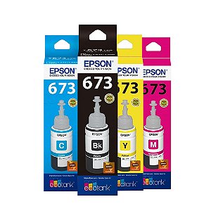 Kit 4 Tintas Epson L1800 | 673 | T673120 EcoTank Originais 70ml