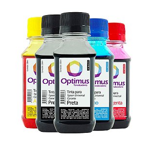 Kit de Tintas Epson L805 Preta 200ml + Coloridas 100ml Optimus