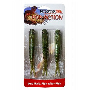 Isca Artificial Monster 3X Pop-action 11cm - Cartela 3 unidades