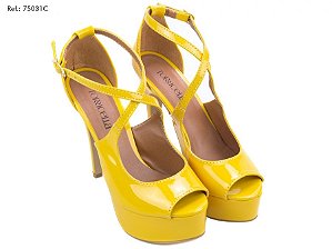 sapato meia pata amarelo