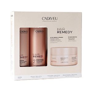 Kit Cadiveu Professional Hair Remedy – Shampoo 250 ml + Condicionador 250 ml + Máscara 200 ml