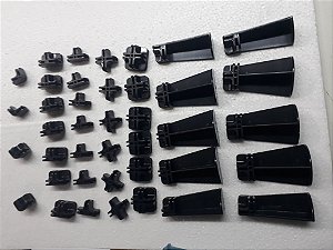 Kit conectivos preto para balcão 12 módulos - vidro ou aramado 4mm