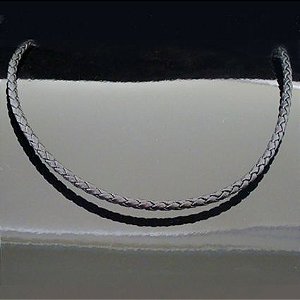 Cordão de Couro - Fecho em Prata