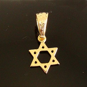 Pingente Estrela de David - Banho de Ouro
