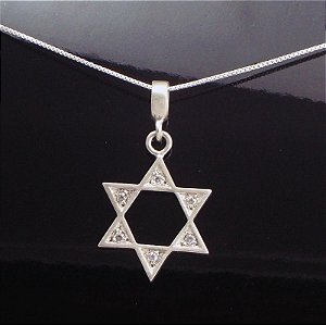 Pingente Estrela de David Pontos de Luz